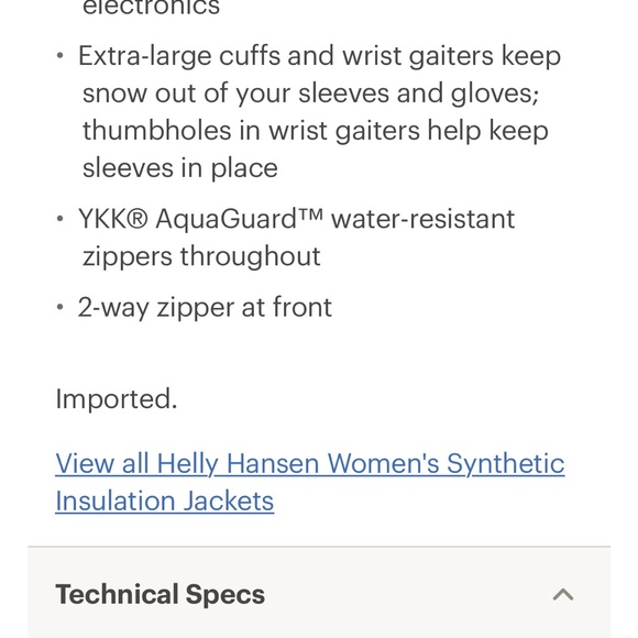 Helly Hansen Powchaser Lifalot Insulated Jacket. Size medium. - Picture 6 of 8